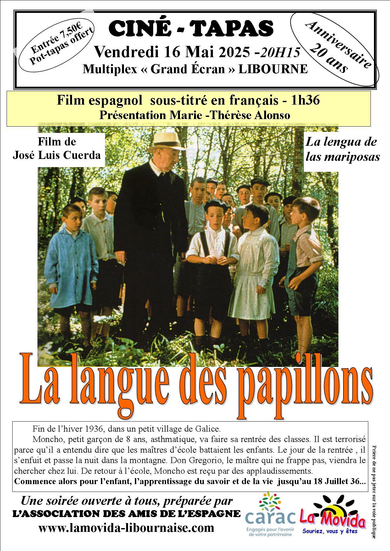 Affiche la langue des papillons